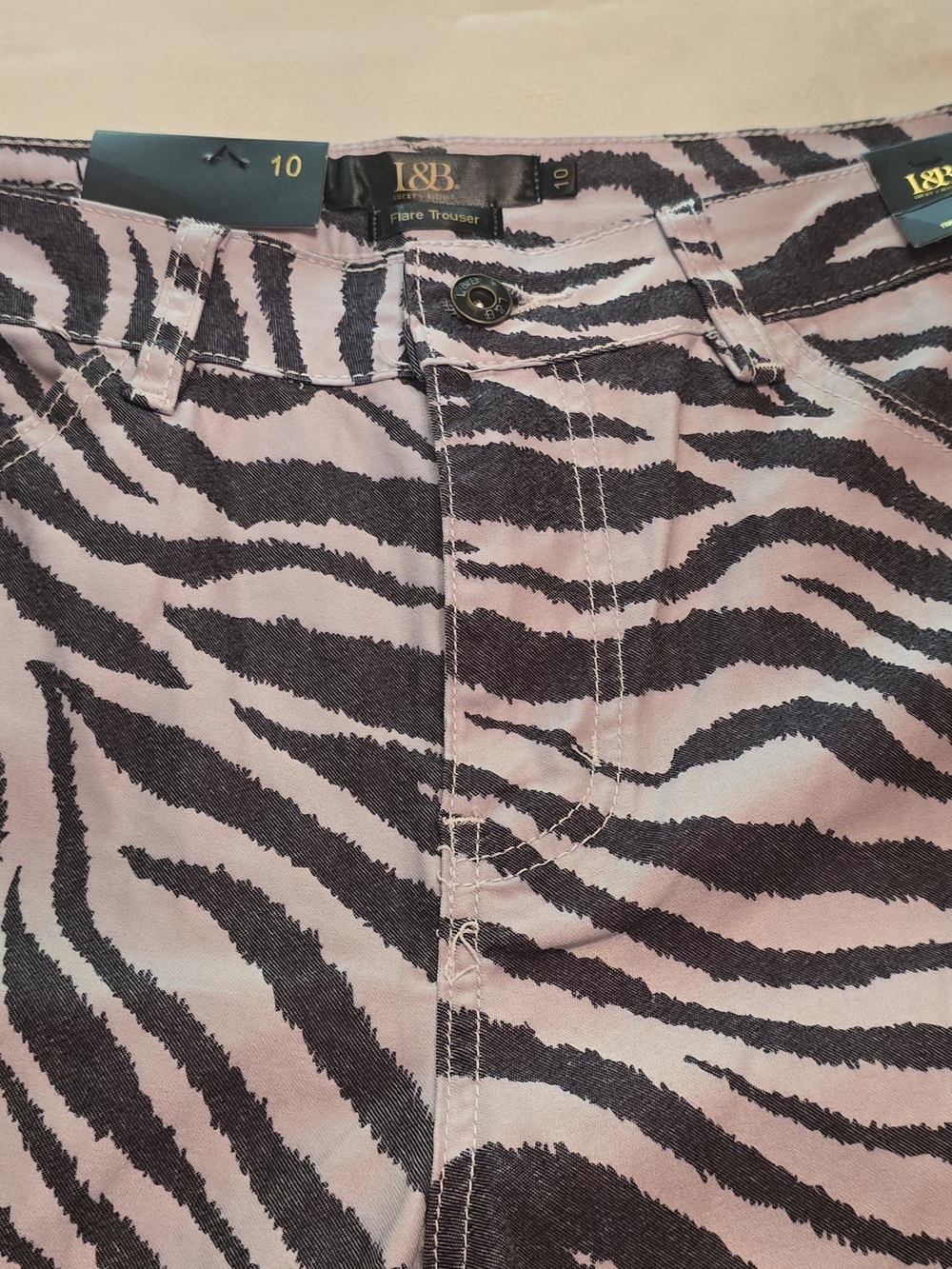 Lucky & Blessed White and Black Flare Trousers - Picture 3 of 7
